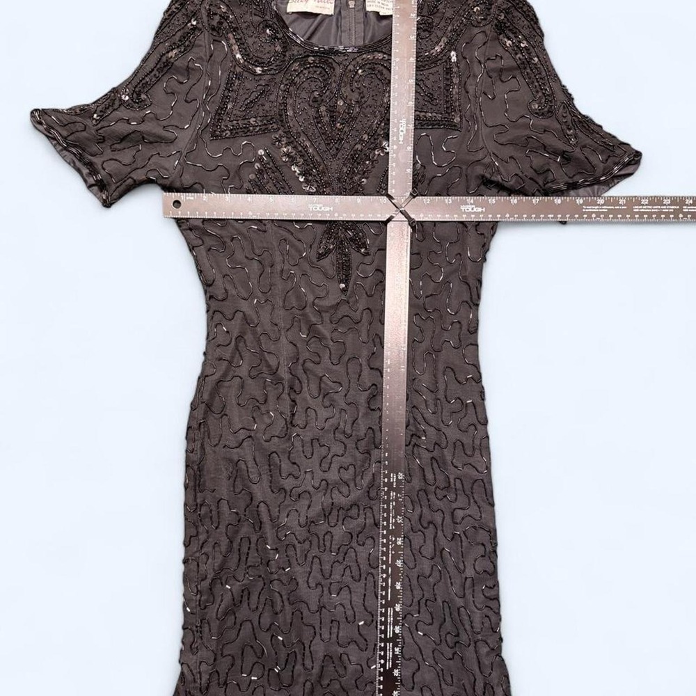 Beautiful Silky Nites black beaded dress with sequin embellishments - Picture 5 of 7